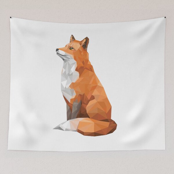 Item preview, Geometric Fox Lovely Cute Animal Polygonal Shape Orange designed and sold by foxynatic.