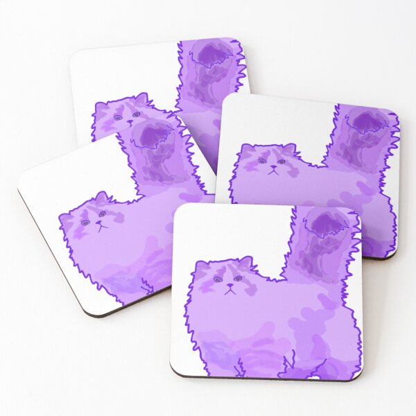 Item preview, Purple fluffy chonky cat miaw designed and sold by Rohza-Doodles.