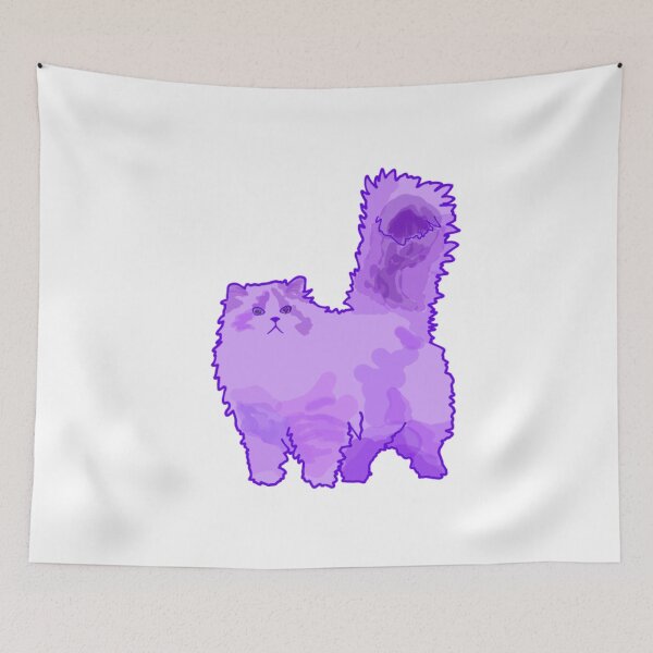 Item preview, Purple fluffy chonky cat miaw designed and sold by Rohza-Doodles.