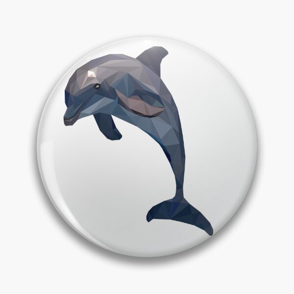 Item preview, Geometric Dolphin Lovely Cute Animal Polygonal Shape Dark Blue Navy Marine Life designed and sold by foxynatic.
