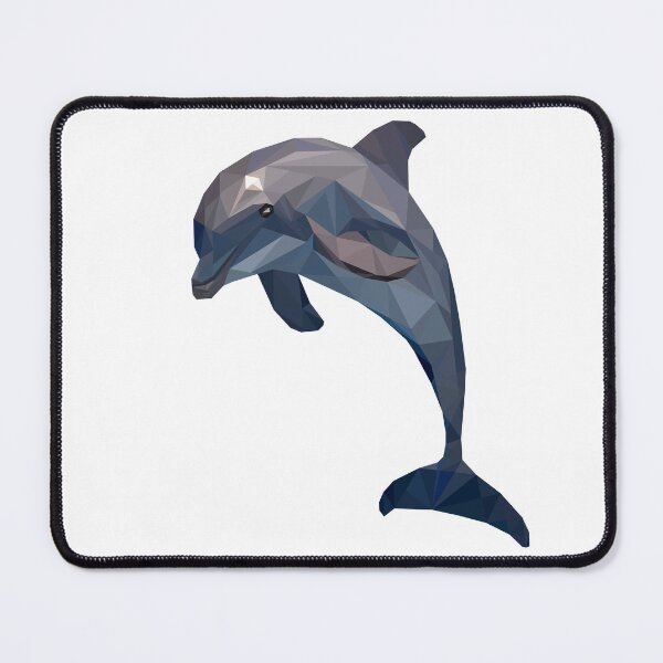 Item preview, Geometric Dolphin Lovely Cute Animal Polygonal Shape Dark Blue Navy Marine Life designed and sold by foxynatic.