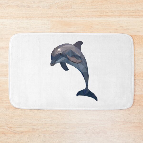 Item preview, Geometric Dolphin Lovely Cute Animal Polygonal Shape Dark Blue Navy Marine Life designed and sold by foxynatic.