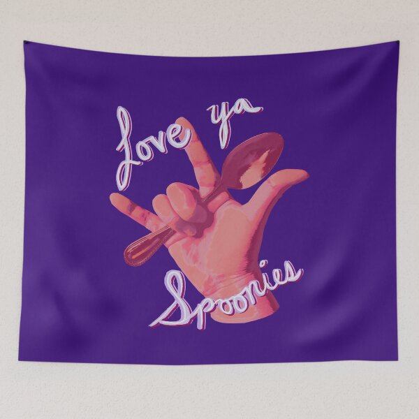 Item preview, Modern Digital Pop Art American Sign Language Spoon I love You with text Disability Awareness Chronic Illness Pride designed and sold by ARTbyABACCUS.