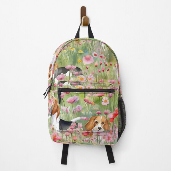 Item preview, Beagles in a field of wild flowers watercolor pattern designed and sold by Gerald Waters.