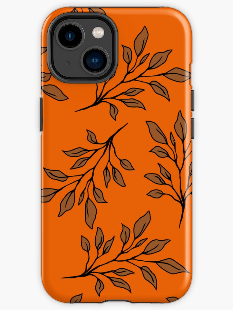 iPhone Case, Orange Leaf Pattern designed and sold by heartsake