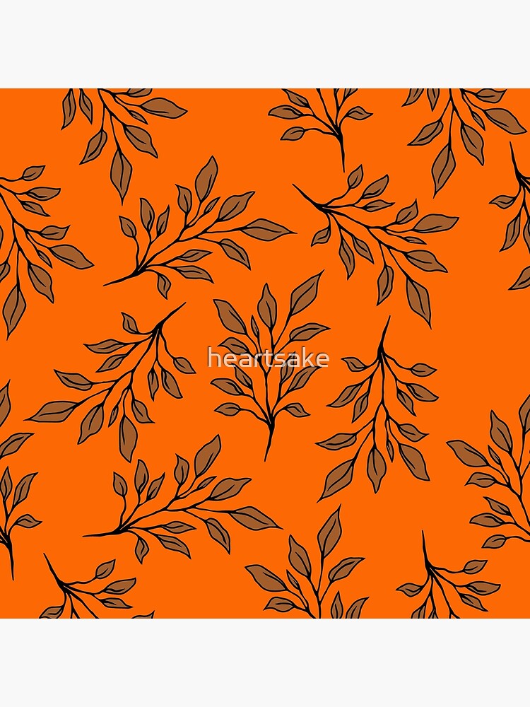 Thumbnail 3 of 3, Throw Pillow, Orange Leaf Pattern designed and sold by heartsake.