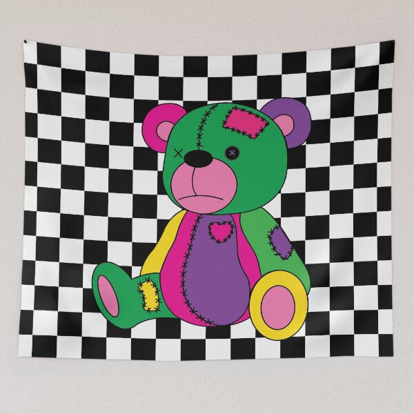 Item preview, Creepy Cute Teddy Bear On Checkers designed and sold by ColorZoo.