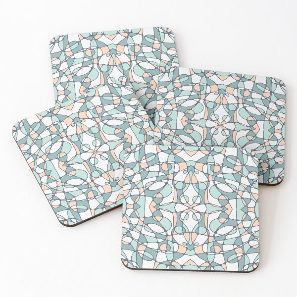Item preview, Abstract meditative symmetrical pattern • Mint and beige designed and sold by boozkova-vorona.