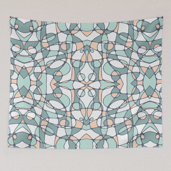 Item preview, Abstract meditative symmetrical pattern • Mint and beige designed and sold by boozkova-vorona.