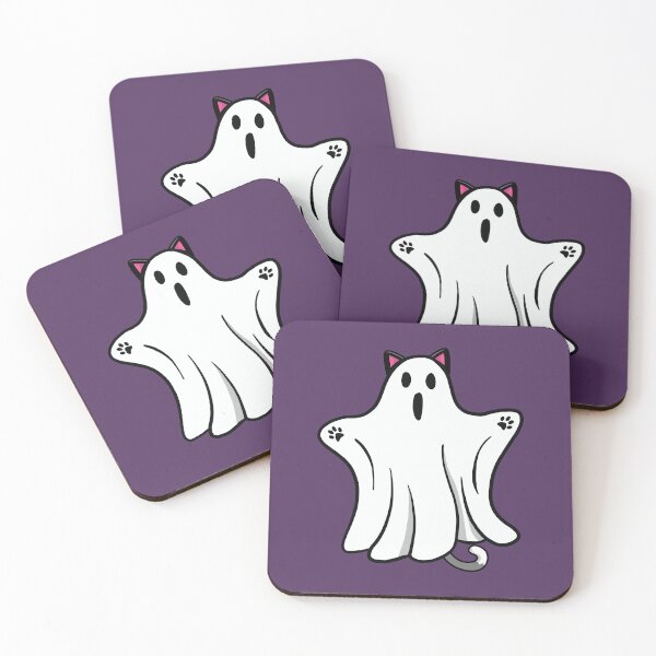 Item preview, Scary boo ghost halloween cat with paws designed and sold by Donutlovers.