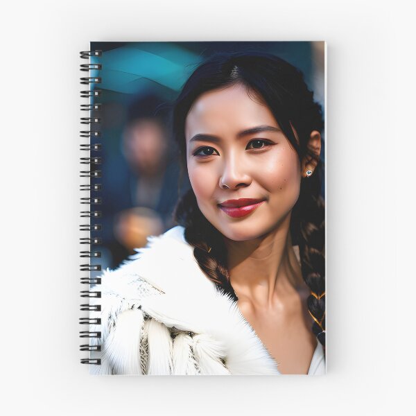 Item preview, woman wearing white fur smiling designed and sold by ptosis.