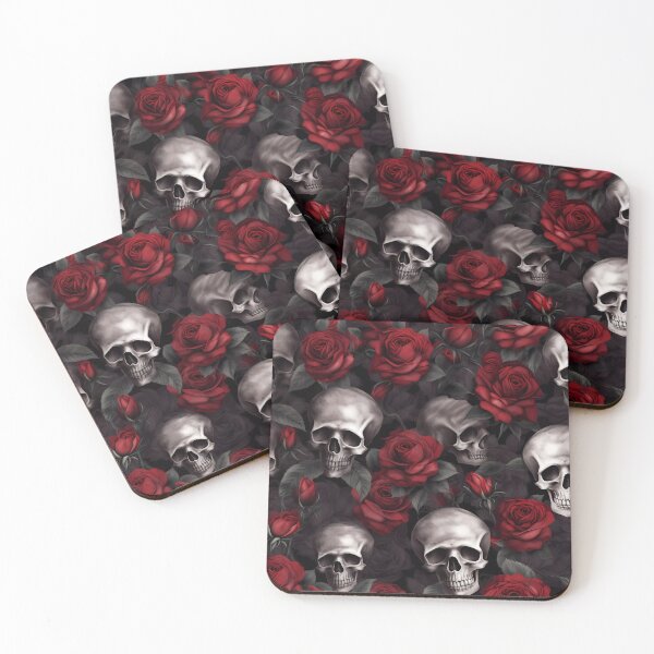 Item preview, Skulls and Red Roses designed and sold by Michele Bergh.