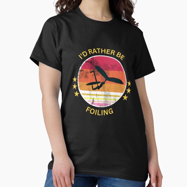 Aperçu de l'œuvre Wing Foiling Je préfèrerais faire du foil | Sunset Retro | Wingfoil | Wing foil | Cadeau pour winging | Idée cadeau sympa | créée et vendue par Outdoors-Sports.