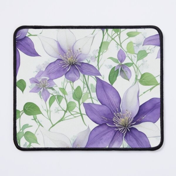 Item preview, Purple Clematis Flowers - Beautiful Floral Wall Art Print. designed and sold by Vlad-Nik001.