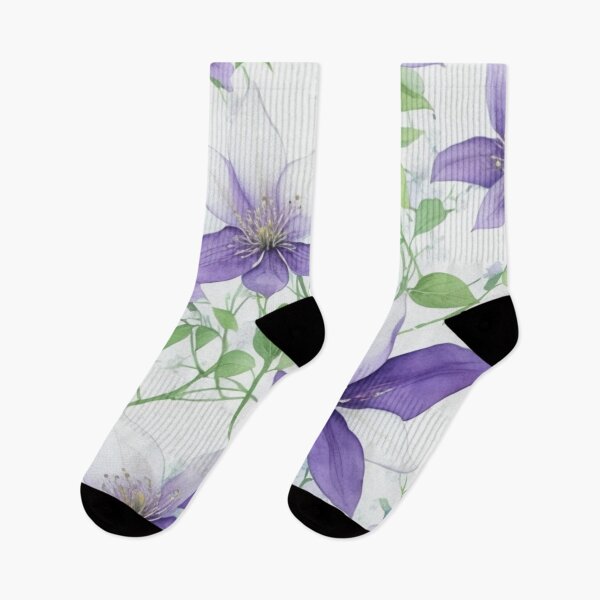 Item preview,  Purple Clematis Flowers - Beautiful Floral Wall Art Print. designed and sold by Vlad-Nik001.