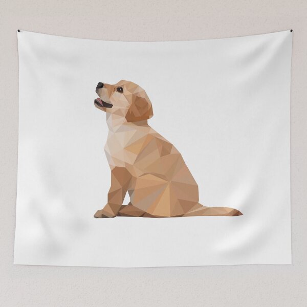 Item preview, Geometric Puppy Golden Retriever Dog Lovely Cute Animal Polygonal Shape  designed and sold by foxynatic.