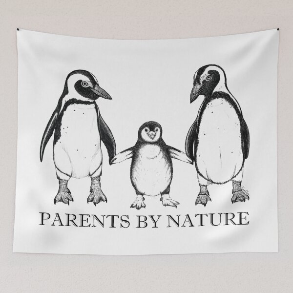 Item preview, Parents by Nature - Humboldt Penguin Parents with Fluffy Chick designed and sold by EcoElsa.