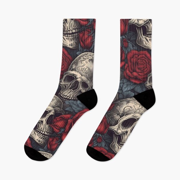 Item preview, Skulls and Red Roses designed and sold by Michele Bergh.