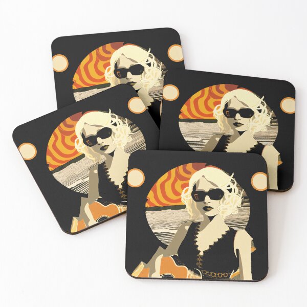 Item preview, Rocker playing the guitar on the beach at sunset designed and sold by SamJanner.