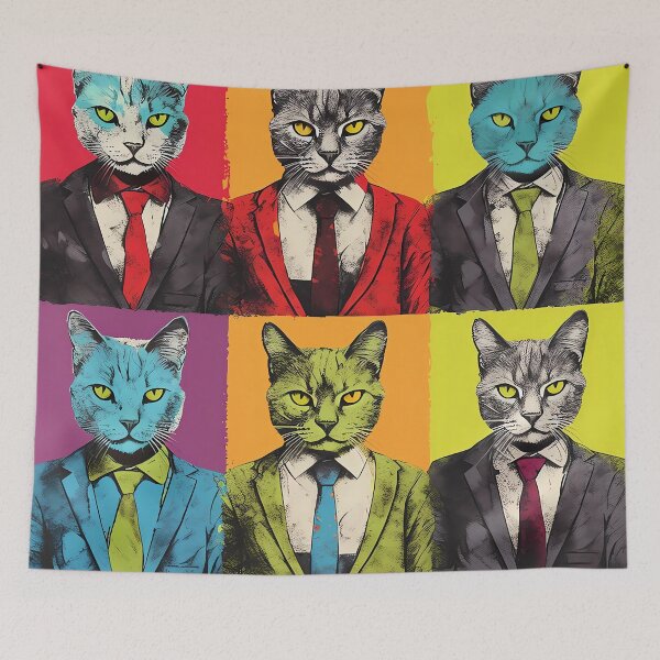 Item preview, Cats in costume pop art Cats in suit designed and sold by MDCGraphics.