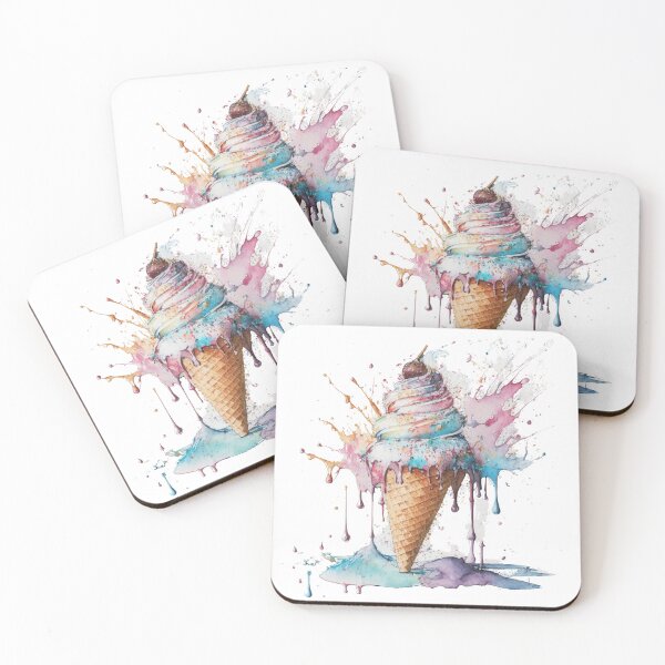 Item preview, Watercolor ice cream digital art. Summer time designed and sold by DO-artbyDeliaO.