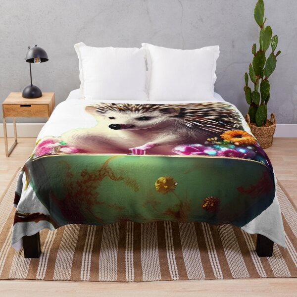 Item preview, Baby hedgehog in floral teacup designed and sold by ibelieveimages.