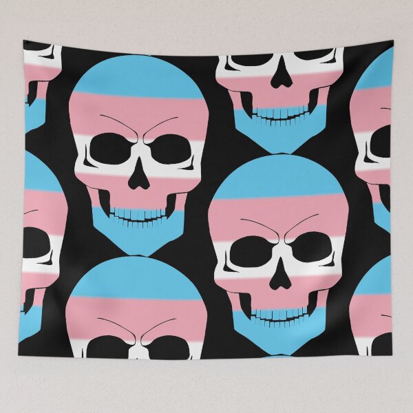 Item preview, Transgender Pride Colors Skull Gothic designed and sold by TheirChoice.
