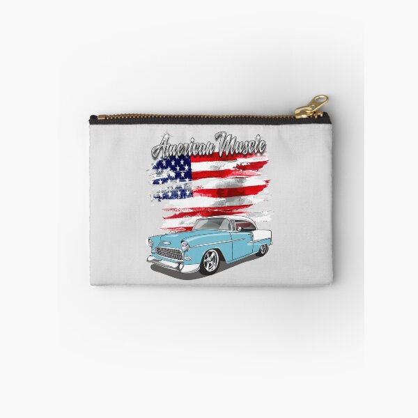 Artikelvorschau, 1955 Skyline Blau-Weiß Chevy Bel Air Garage Built Druck entworfen und verkauft von RPM-ART.