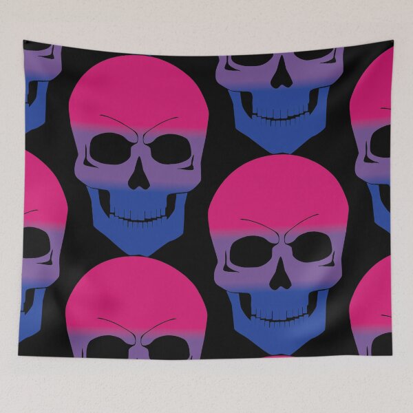 Item preview, Bisexual Pride Colors Skull Goth designed and sold by TheirChoice.