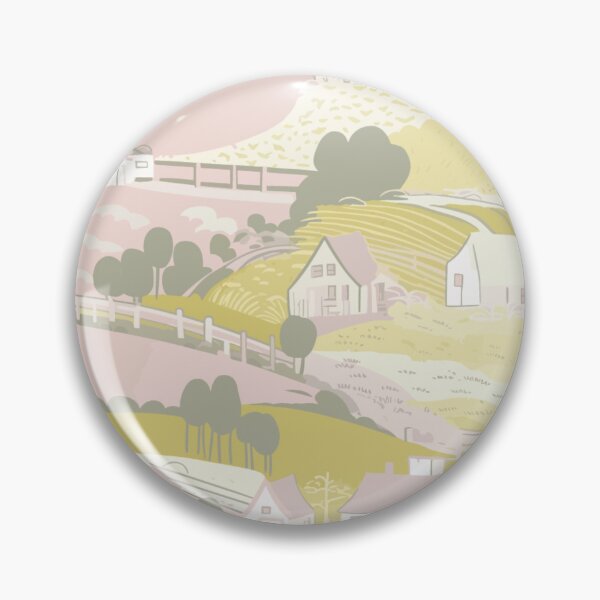 Item preview, Rolling hills pink yellow and green hilly landscape pattern designed and sold by Kentala.