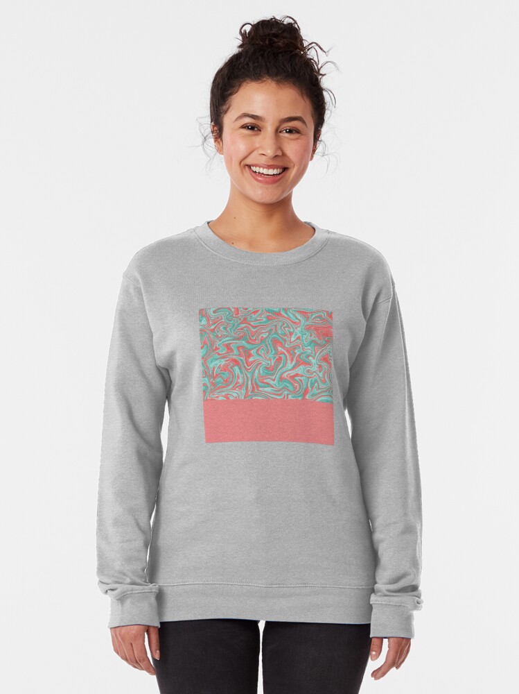 Alternate view of Liquid Swirl - Peach and Green Pullover Sweatshirt