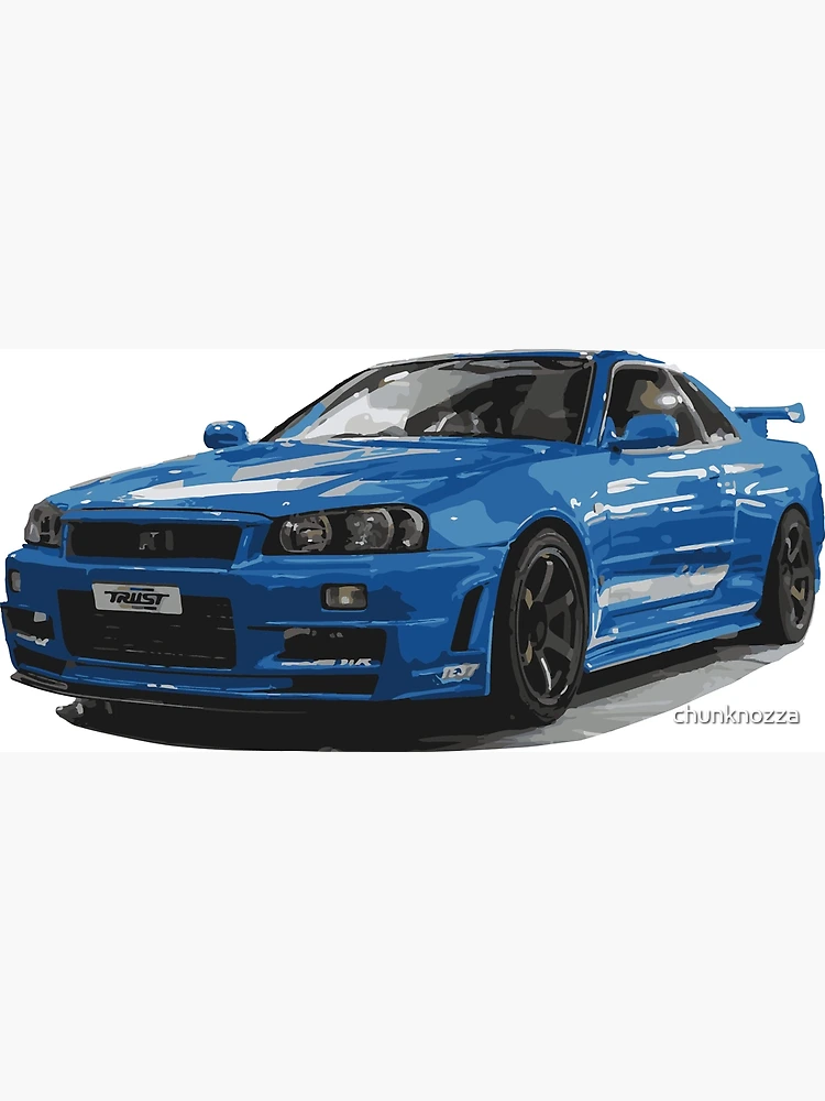 Nissan Skyline R34 GT-R Fast And Furious Art Print for Sale by  BeachHouseArt