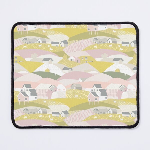 Item preview, Rolling hills pink yellow and green hilly landscape pattern designed and sold by Kentala.