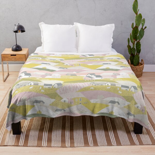 Item preview, Rolling hills pink yellow and green hilly landscape pattern designed and sold by Kentala.