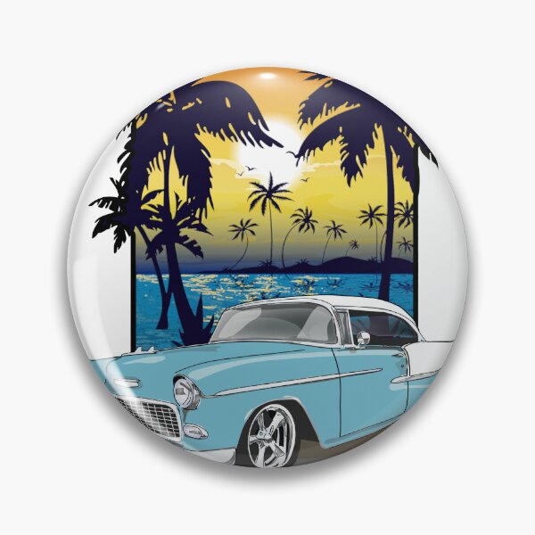 Item preview, 1955 Skyline Blue and White Chevy Bel Air California Beachin Print designed and sold by RPM-ART.