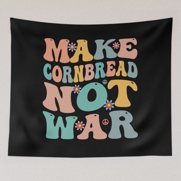 Item preview, Make Cornbread Not War Funny Vintage Groovy Retro Baking designed and sold by dbreeze10.
