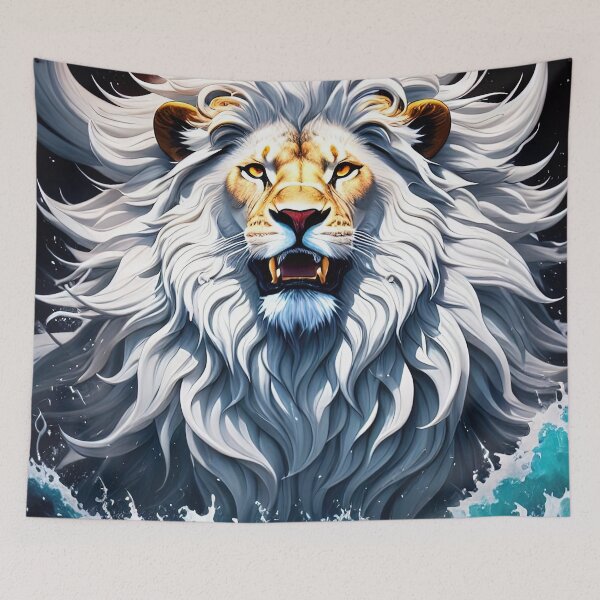 Item preview, Majestic white lion emerges from the sea designed and sold by RK - Shop.