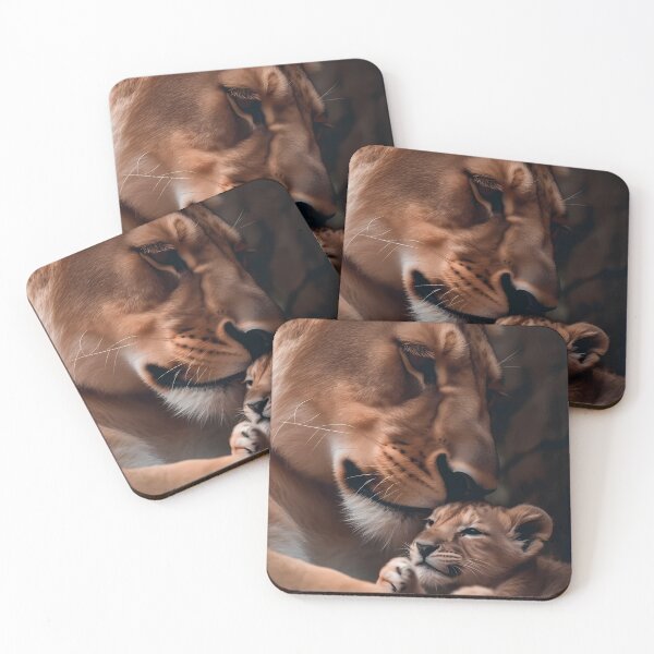 Item preview, A Mother's Love in the Wild: The Majesty of a Lioness and Her Cub designed and sold by EmeraldeaArt.