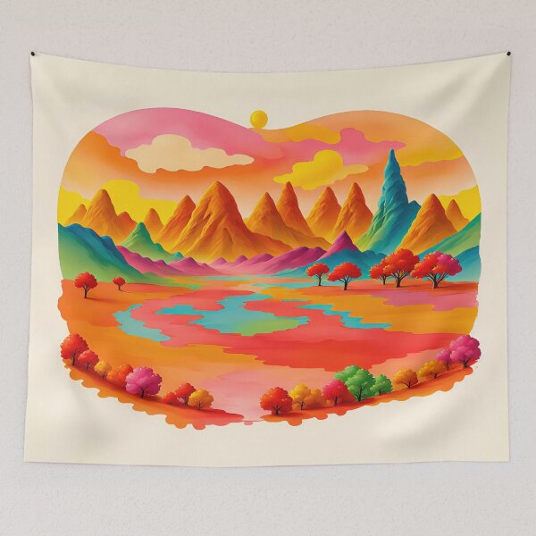 Item preview, Colorful vibrant fantasy landscape designed and sold by RK - Shop.