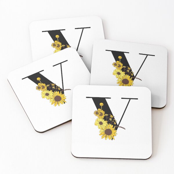 Item preview, Sunflower Monogram V designed and sold by Coffee Lifestyle.