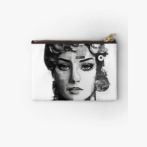 Item preview, Woman's face on Collage of book, magazine designed and sold by Inked-Attire.