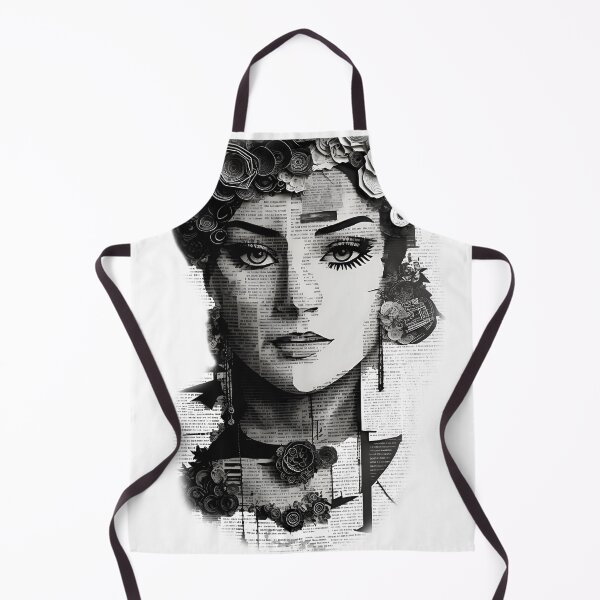 Item preview, Woman's face on Collage of book, magazine designed and sold by Inked-Attire.