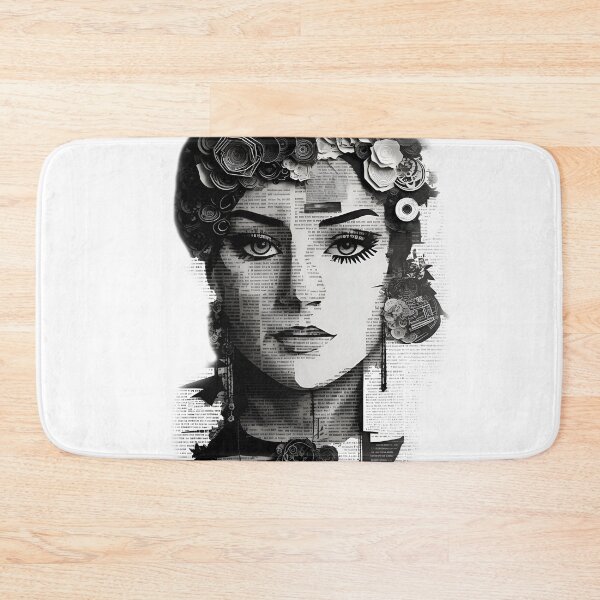 Item preview, Woman's face on Collage of book, magazine designed and sold by Inked-Attire.