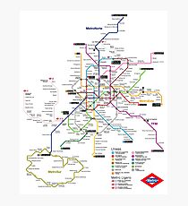 Madrid Metro Map - Spain Photographic Print