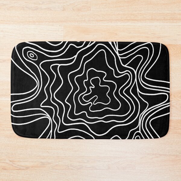 Item preview, Topographic Wavy Contour Abstract Line Art White on Black designed and sold by Ciara Shortall.