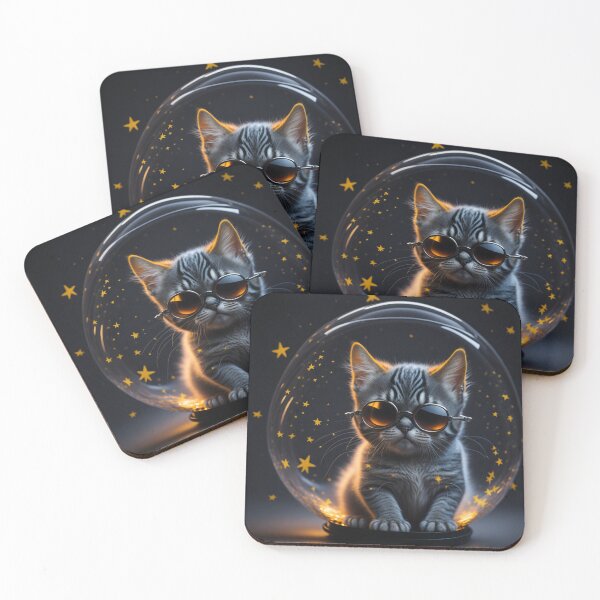Item preview, ClassyGlassCats - Cat 3 designed and sold by ryanrunyonart.