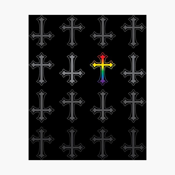 Item preview, More Goth Rainbow Pride Crosses designed and sold by TheirChoice.