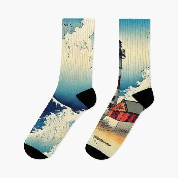 Item preview, Lighthouse in the Style of Hokusai designed and sold by Ameiva-Apparel.