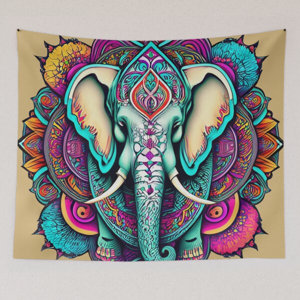 Item preview, Elephant Surrounded by Mandalas designed and sold by amazingtraits.