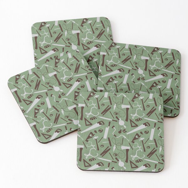 Item preview, Carpenters Tools in Green Small Scale, Woodworking, Tradesman Gift designed and sold by TheTradesStore.